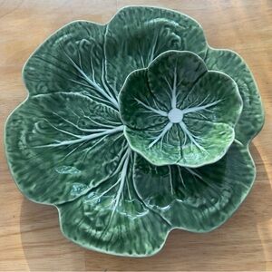 Bordallo Pinheiro Cabbage Plate  and Bowl